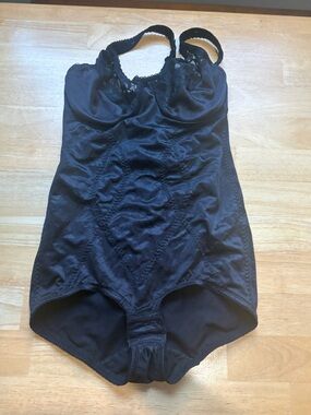 Maidenform Black Lace-Trim Shapewear Bodysuit